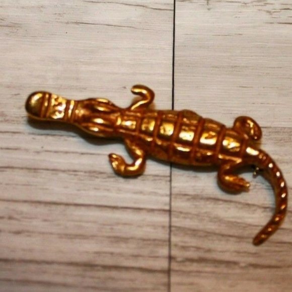 Vintage Alva Studios Crocodile Brooch - Picture 1 of 2